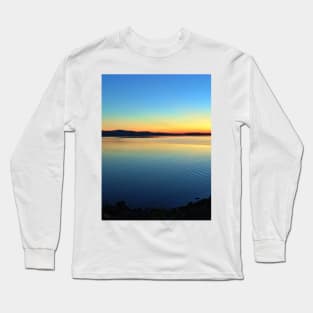 Orange Sunset on a Northern Canadian Autumn Lake - Ripples on the Water Long Sleeve T-Shirt